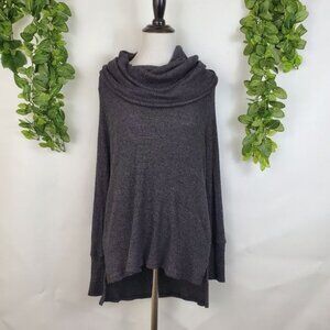 Gibson Cowl Neck Gray Tunic Sweater Long Sleeve
